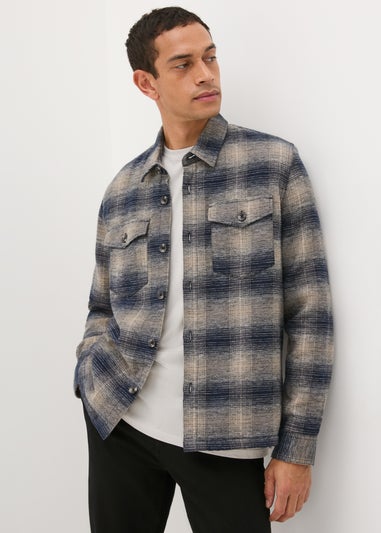 Navy Check Borg Shacket