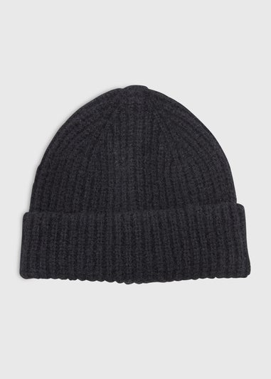 Black Ribbed Beanie