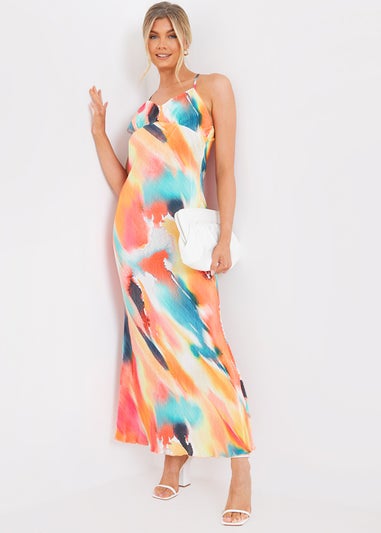 In The Style Jac Jossa Multicoloured Plisse Midi Dress