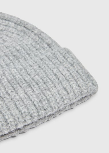 Grey Ribbed Beanie