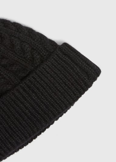 Black Cable Beanie