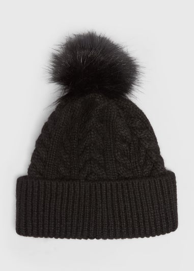 Black Cable Beanie