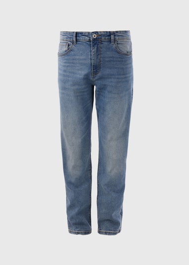 Mid Wash Straight Fit Jeans