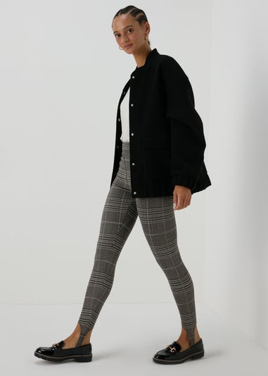 Brown Check Ponte Leggings