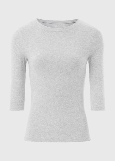 Grey 3/4 Sleeve T Shirt