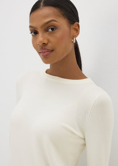 Et Vous Cream Round Neck Jumper