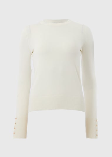 Et Vous Cream Round Neck Jumper