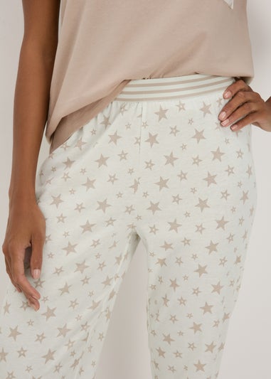 Beige Star Top & Bottoms Pyjama Set