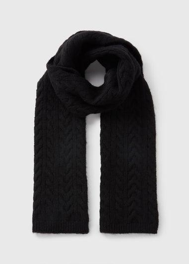 Black Cable Knit Scarf