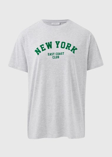 Grey Oversized NEW YORK T-Shirt