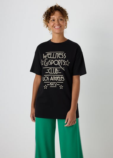 Black Oversized Wellness T-Shirt