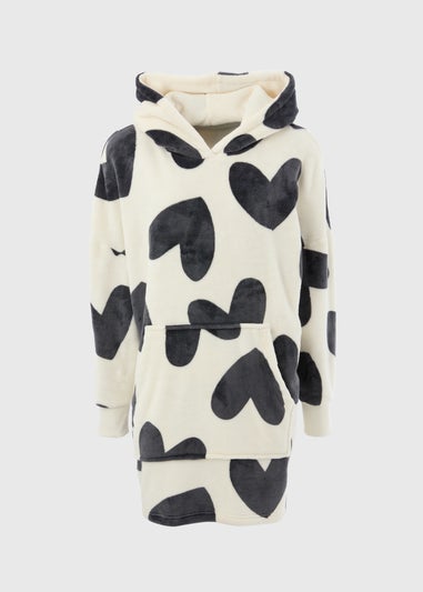 Cream Heart Snuggle Hoodie