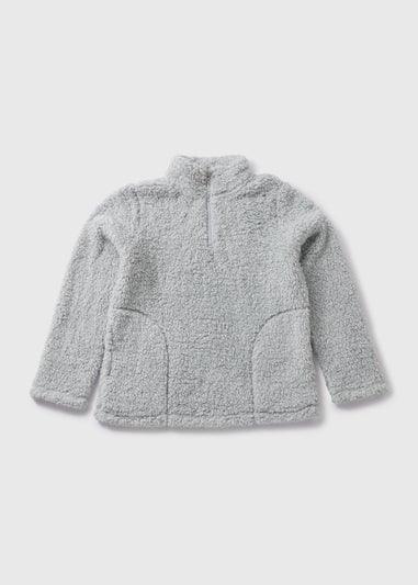 Grey Quarter Zip Snuggle Top