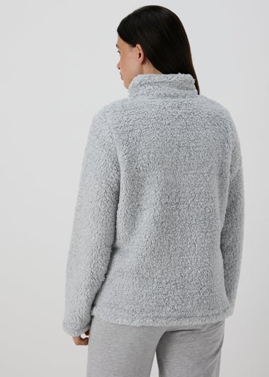 Grey Quarter Zip Snuggle Top