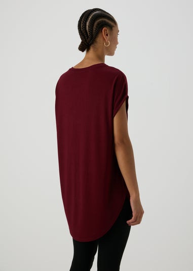 Burgundy Longline T-Shirt