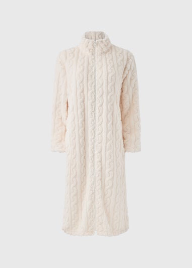 Cream Zip Dressing Gown