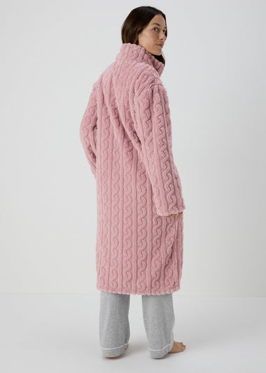 Pink Cable Knit Dressing Gown