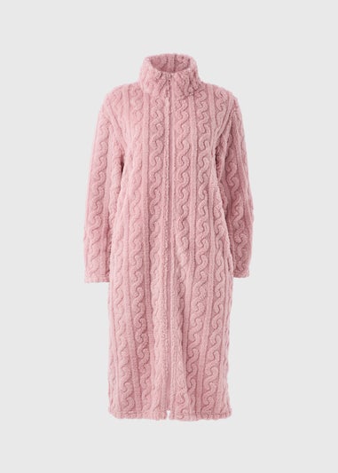 Pink Cable Knit Dressing Gown