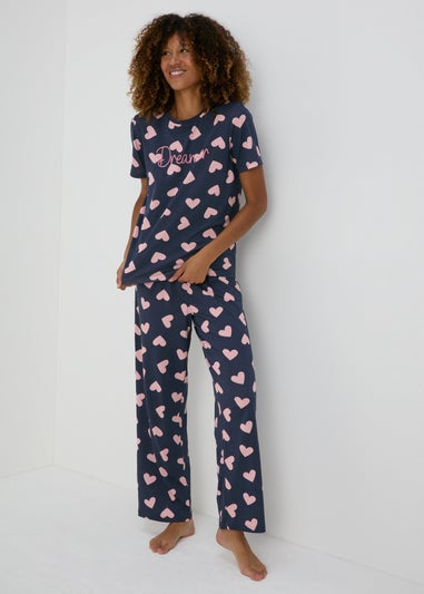 Navy Dreamer Heart Pyjama Set