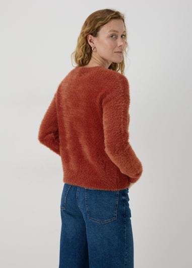 Rust Fluffy Cardigan