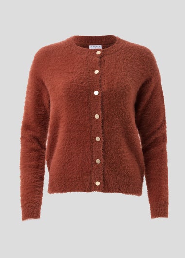 Rust Fluffy Cardigan