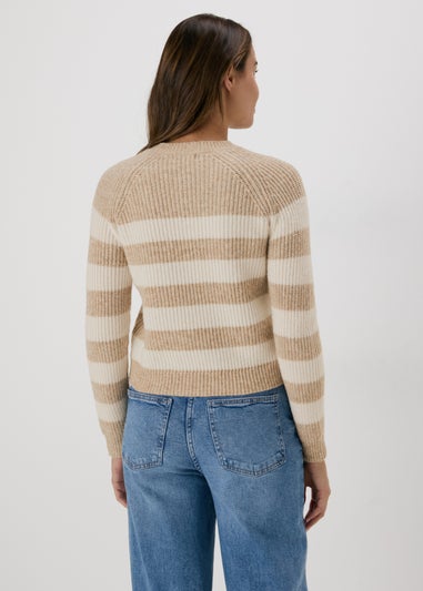 Neutral Stripe Knitted Jumper