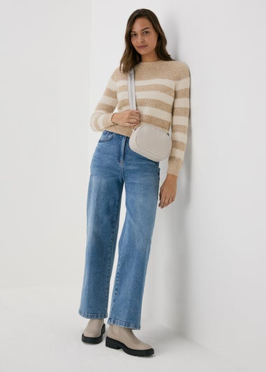 Neutral Stripe Knitted Jumper