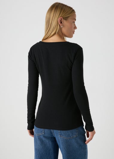 Black Scoop Neck Top