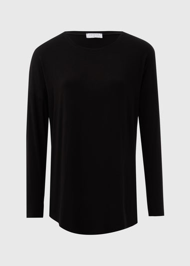 Black Long Sleeve Viscose T-Shirt