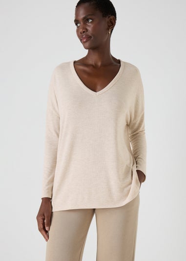 Oatmeal V Neck T-Shirt