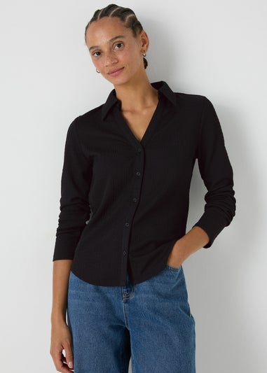 Black Textured Shirt