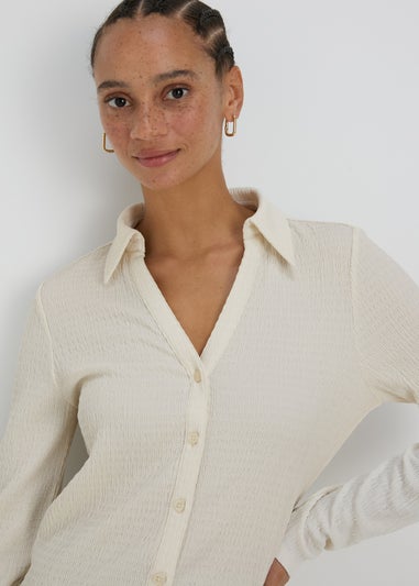 Cream Textured Shirt