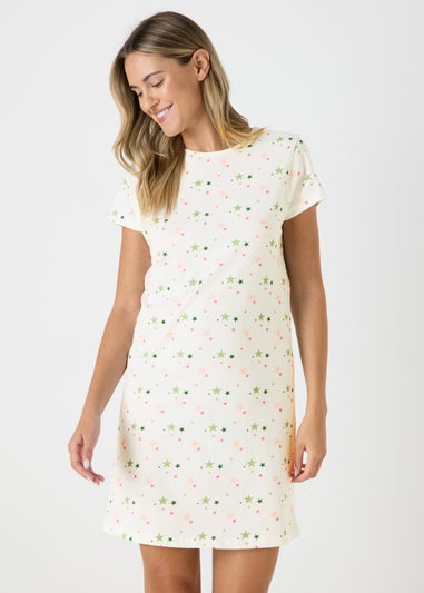 Cream Star Print Nightie