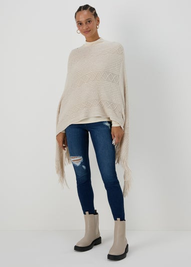 Oatmeal Sequin Poncho