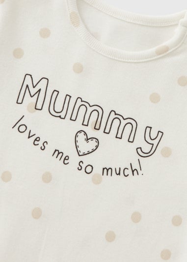 Baby Cream MUMMY Sleepsuit (Newborn-18mths)