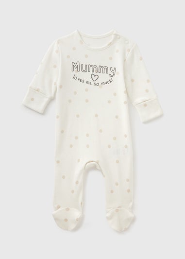 Baby Cream MUMMY Sleepsuit (Newborn-18mths)