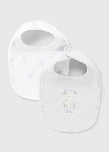 2 Pack Baby Grey Bibs