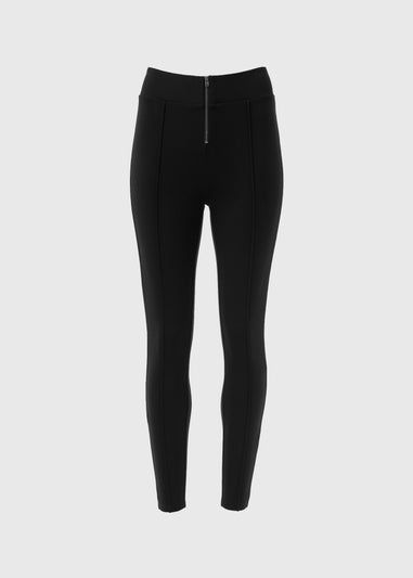 Black Body Shape Zip Leggings