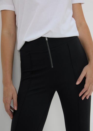 Black Body Shape Zip Leggings