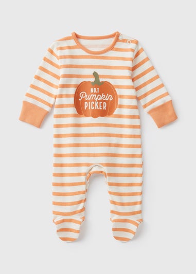 Baby Orange Pumpkin Sleepsuit (Newborn-18mths)