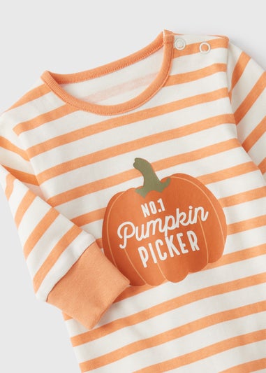 Baby Orange Pumpkin Sleepsuit (Newborn-18mths)