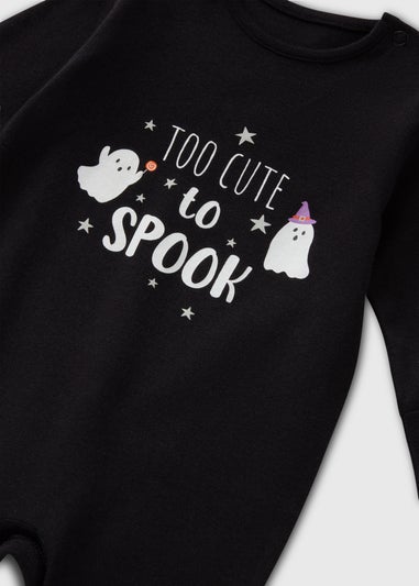 Baby Black Halloween Ghost Sleepsuit (Newborn-18mths)