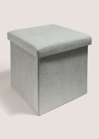 Grey Velvet Pouffe