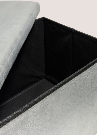 Grey Velvet Ottoman