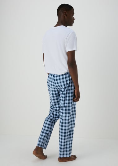 Blue Check Fleece Pyjama Bottoms