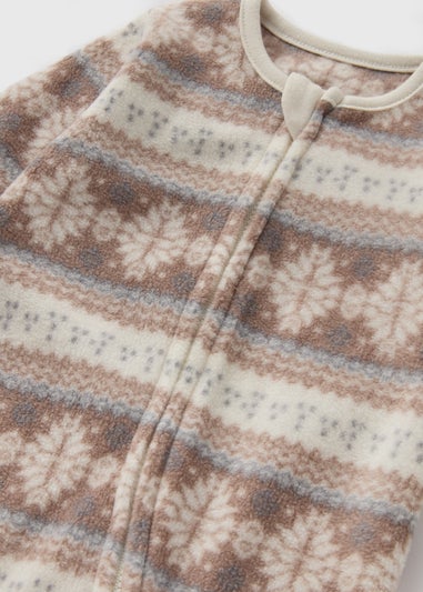 Baby Cream Fairisle Fleece Sleepsuit (Newborn-18mths)