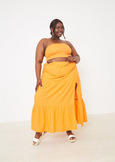 In The Style Orange Tiered Maxi Skirt