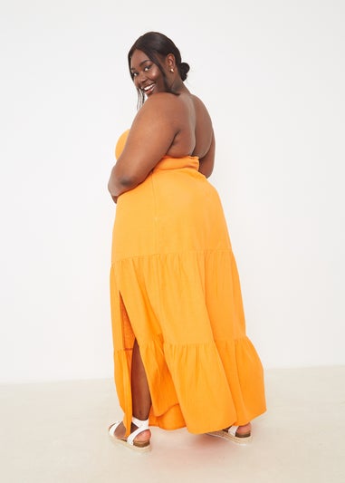 In The Style Orange Tiered Maxi Skirt