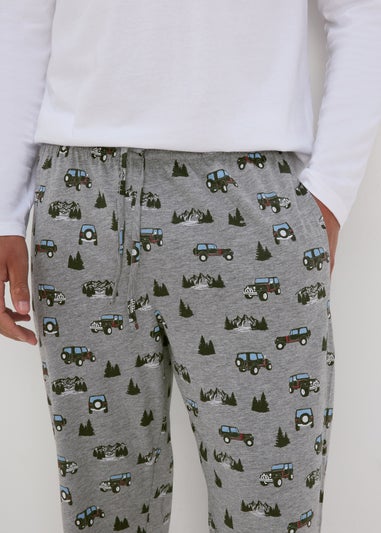 Grey Car Print Pyjama Bottoms