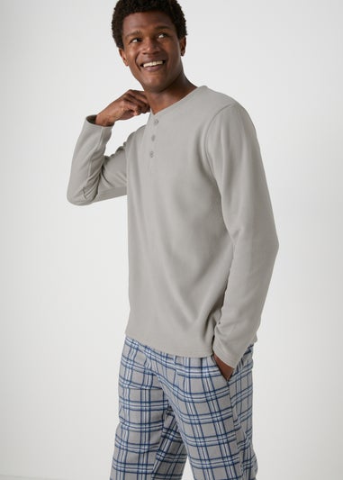 Grey Check Fleece Pyjama Set